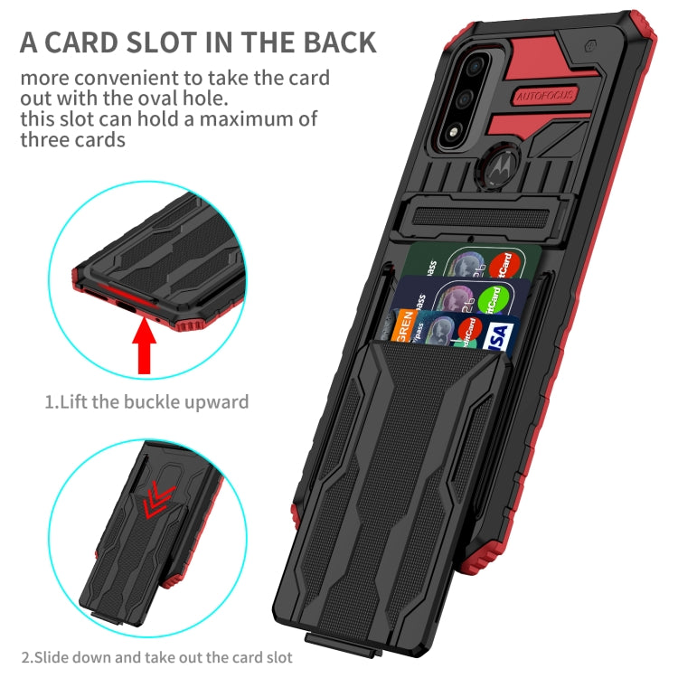 For Motorola G Pure Armor Card PC + TPU Phone Case