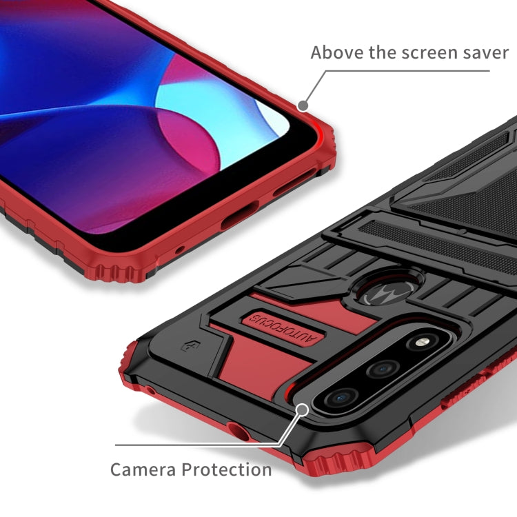 For Motorola G Pure Armor Card PC + TPU Phone Case