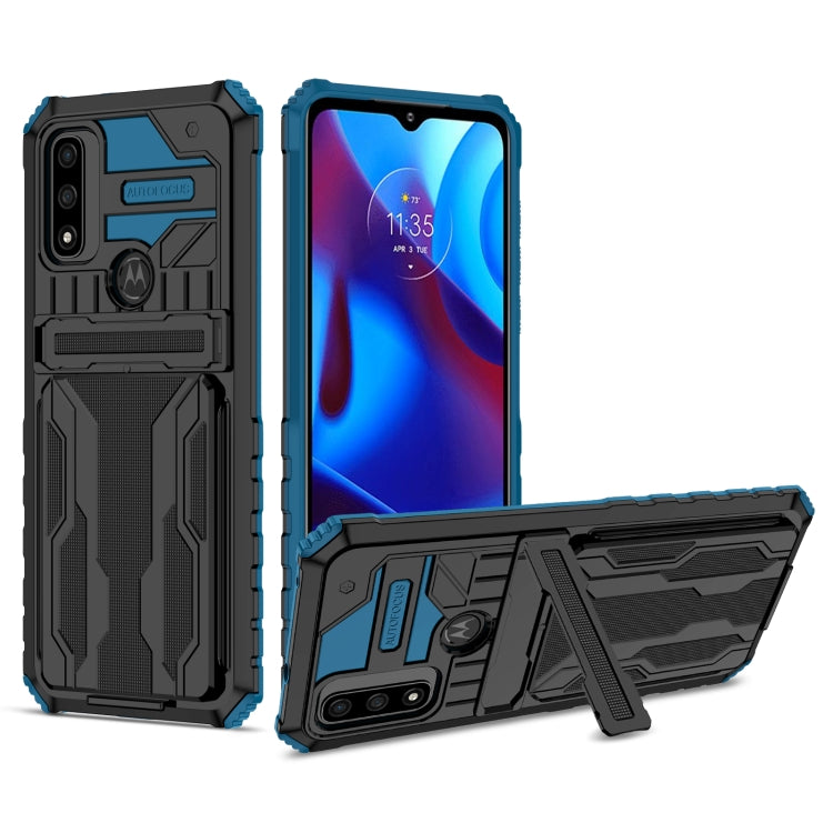 For Motorola G Pure Armor Card PC + TPU Phone Case