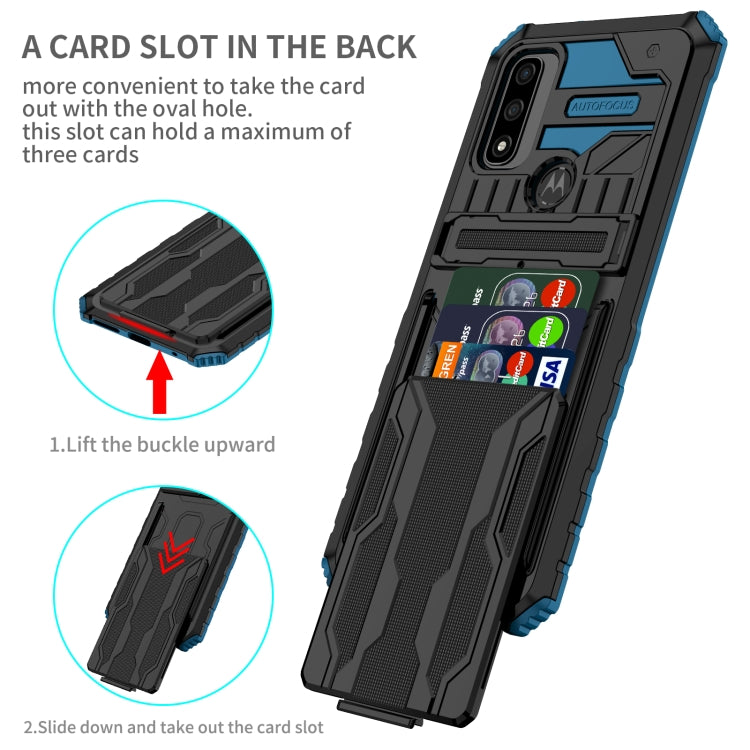 For Motorola G Pure Armor Card PC + TPU Phone Case