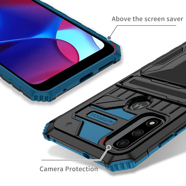 For Motorola G Pure Armor Card PC + TPU Phone Case