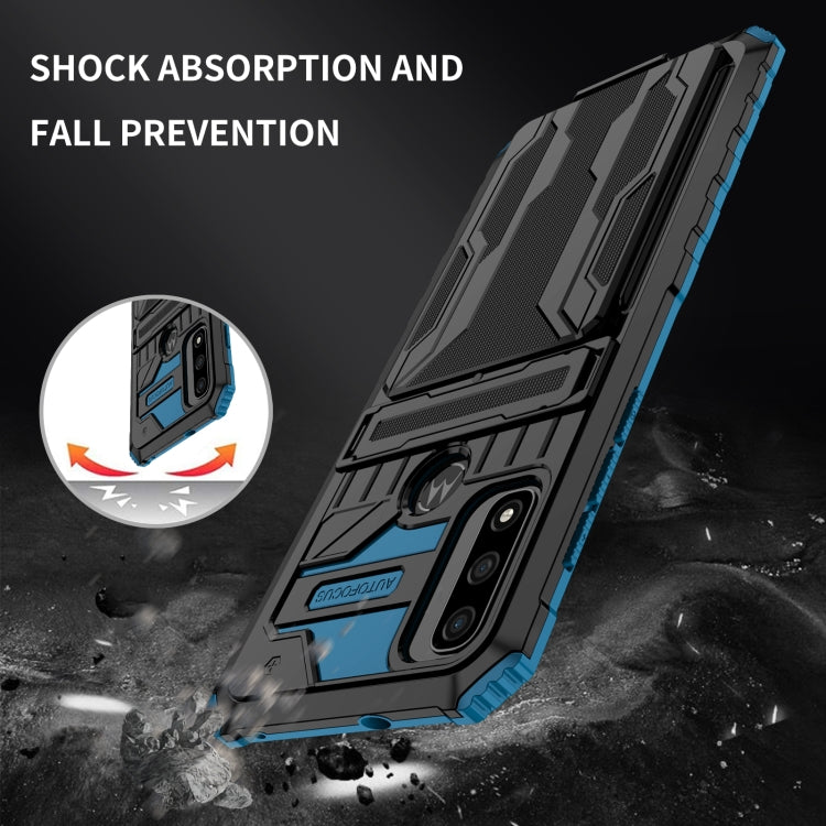 For Motorola G Pure Armor Card PC + TPU Phone Case