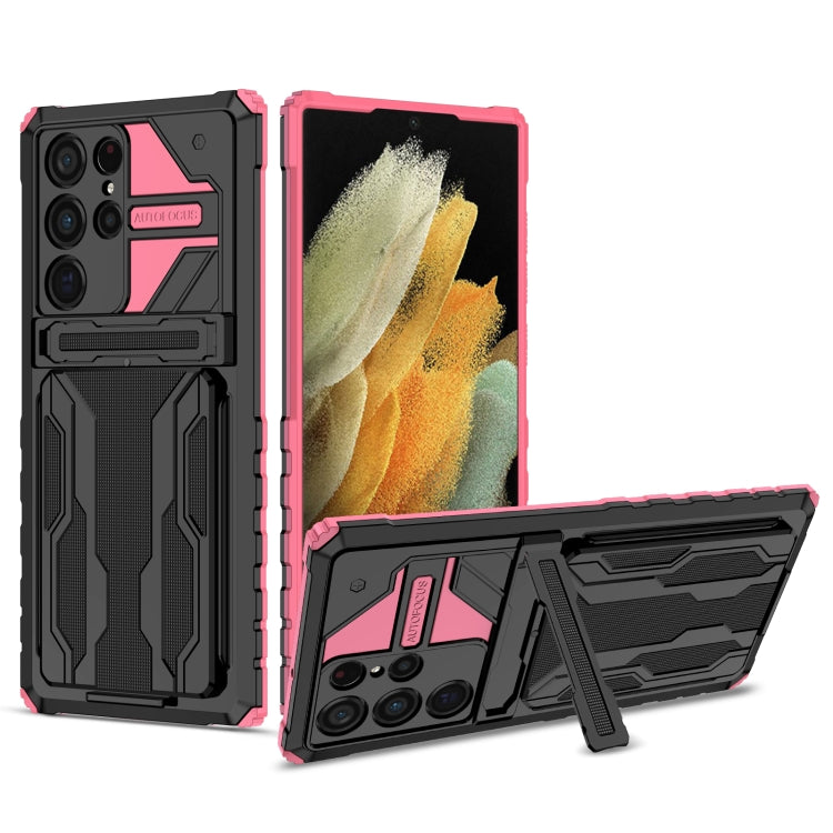 For Samsung Galaxy S22 Ultra 5G Armor Card PC + TPU Phone Case