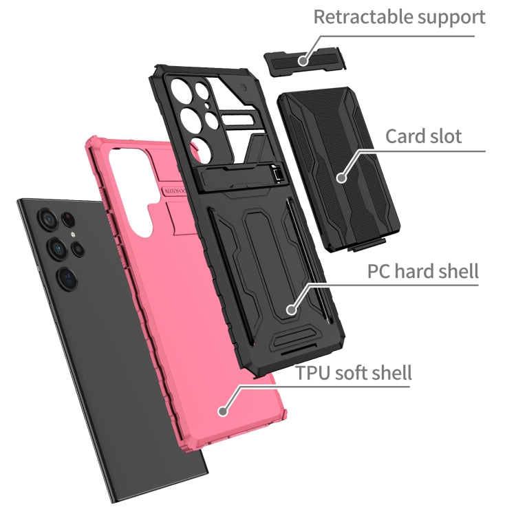 For Samsung Galaxy S22 Ultra 5G Armor Card PC + TPU Phone Case