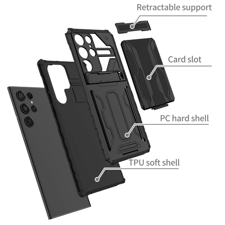 For Samsung Galaxy S22 Ultra 5G Armor Card PC + TPU Phone Case