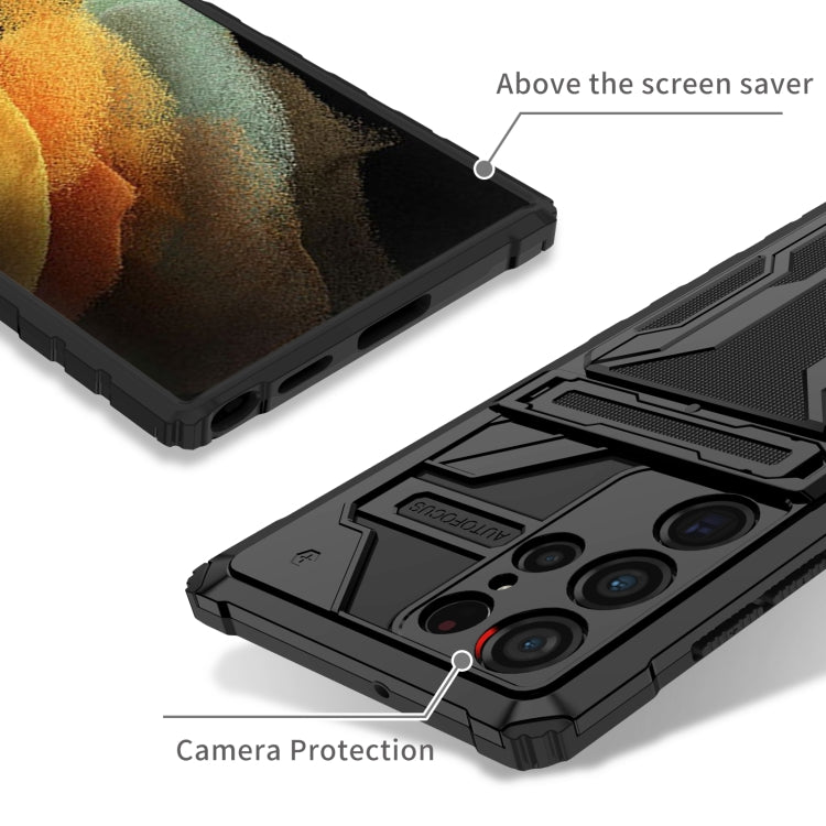 For Samsung Galaxy S22 Ultra 5G Armor Card PC + TPU Phone Case