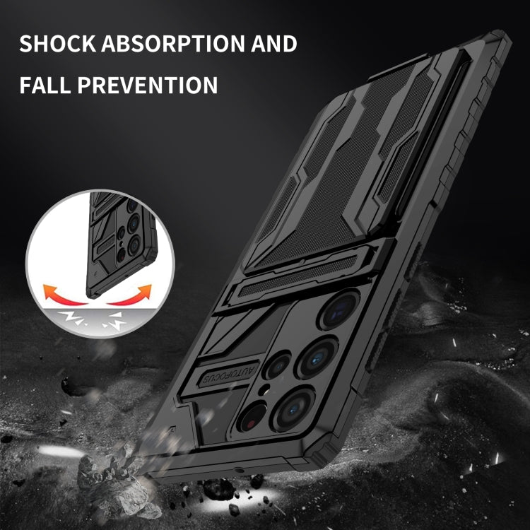 For Samsung Galaxy S22 Ultra 5G Armor Card PC + TPU Phone Case