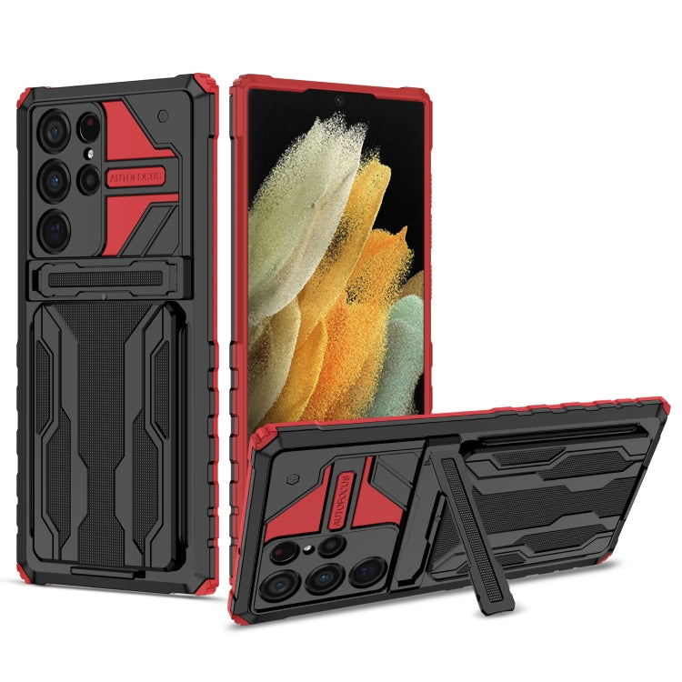 For Samsung Galaxy S22 Ultra 5G Armor Card PC + TPU Phone Case