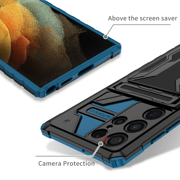 For Samsung Galaxy S22 Ultra 5G Armor Card PC + TPU Phone Case