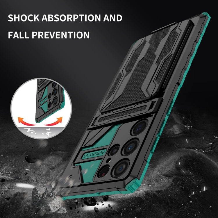 For Samsung Galaxy S22 Ultra 5G Armor Card PC + TPU Phone Case