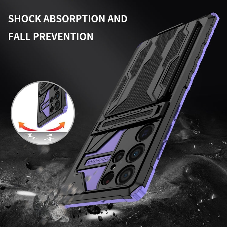 For Samsung Galaxy S22 Ultra 5G Armor Card PC + TPU Phone Case