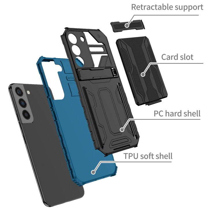 For Samsung Galaxy S22 5G Armor Card PC + TPU Phone Case