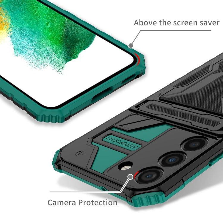 For Samsung Galaxy S22 5G Armor Card PC + TPU Phone Case