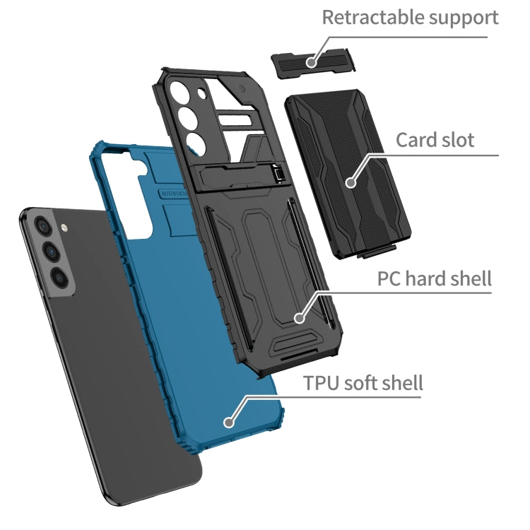 For Samsung Galaxy S22+ 5G Armor Card PC + TPU Phone Case