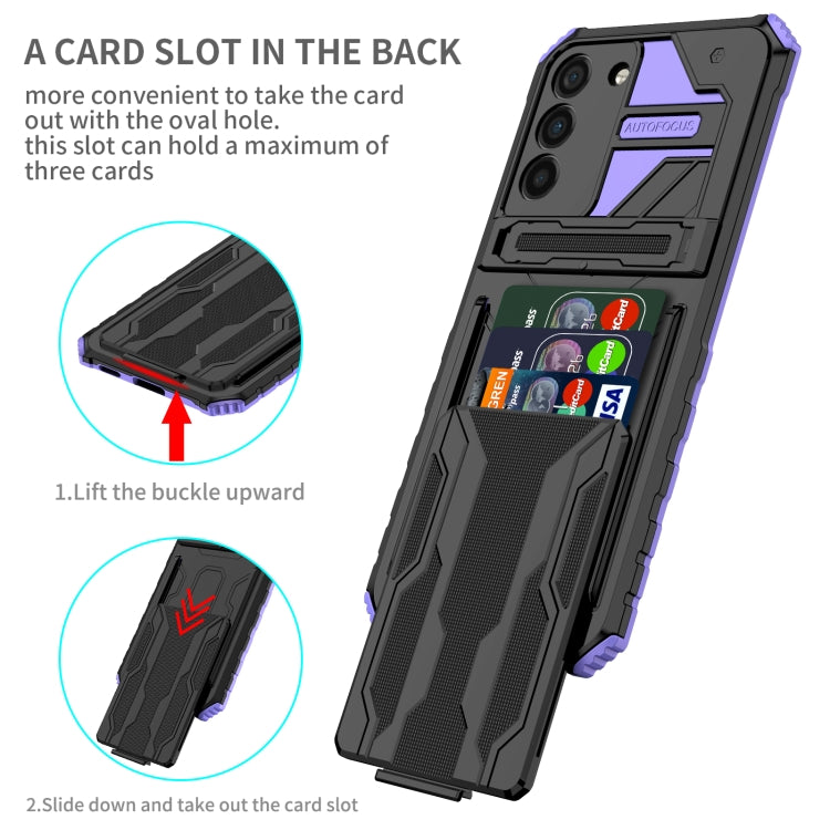 For Samsung Galaxy S22+ 5G Armor Card PC + TPU Phone Case