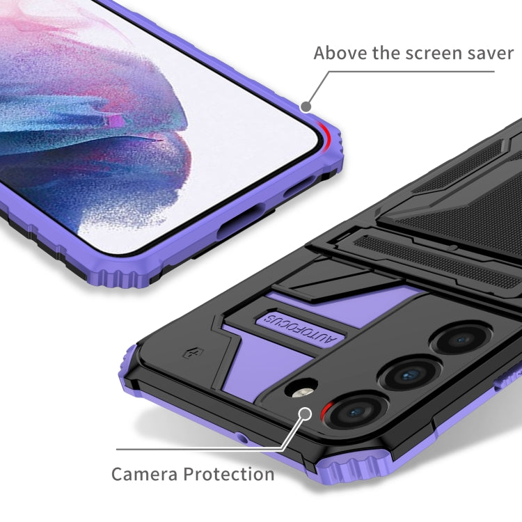For Samsung Galaxy S22+ 5G Armor Card PC + TPU Phone Case