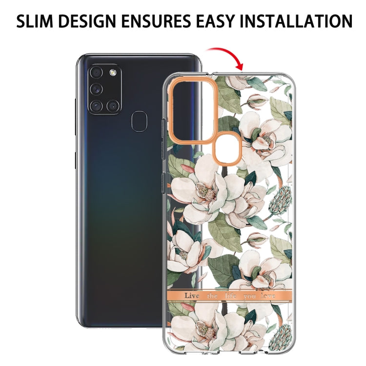 For Samsung Galaxy A21s Flowers and Plants Series IMD TPU Phone Case