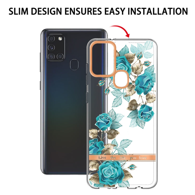 For Samsung Galaxy A21s Flowers and Plants Series IMD TPU Phone Case