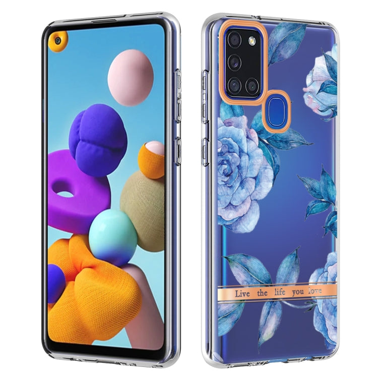 For Samsung Galaxy A21s Flowers and Plants Series IMD TPU Phone Case