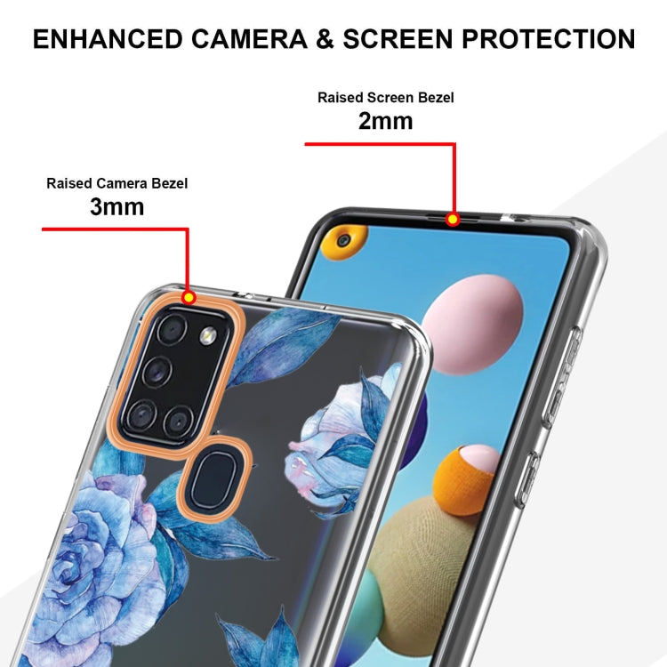 For Samsung Galaxy A21s Flowers and Plants Series IMD TPU Phone Case