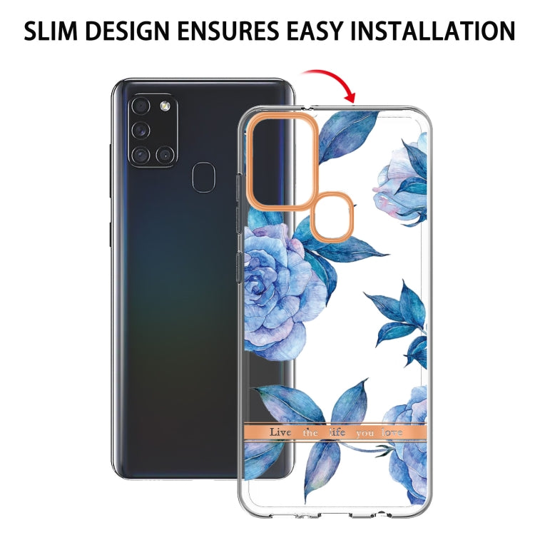 For Samsung Galaxy A21s Flowers and Plants Series IMD TPU Phone Case