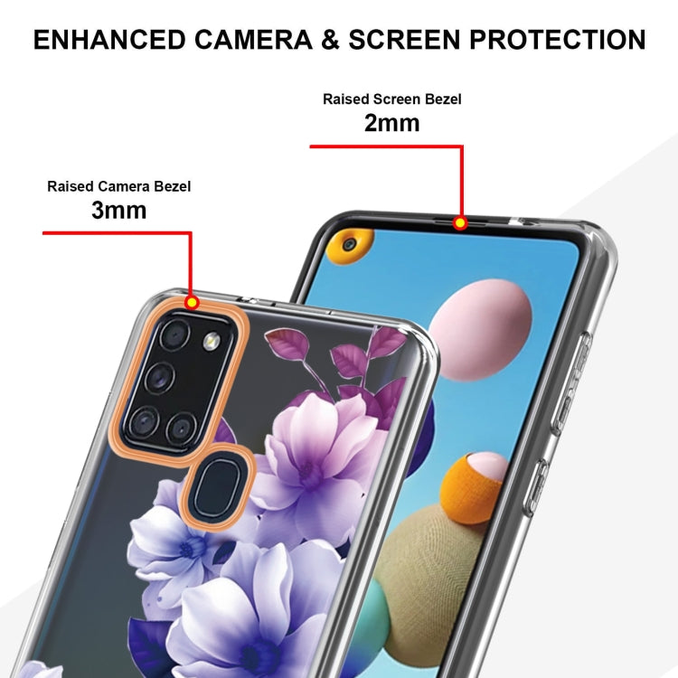 For Samsung Galaxy A21s Flowers and Plants Series IMD TPU Phone Case