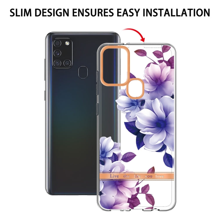 For Samsung Galaxy A21s Flowers and Plants Series IMD TPU Phone Case