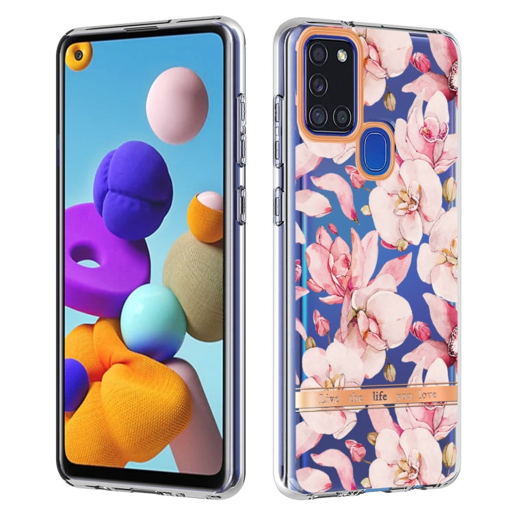 For Samsung Galaxy A21s Flowers and Plants Series IMD TPU Phone Case