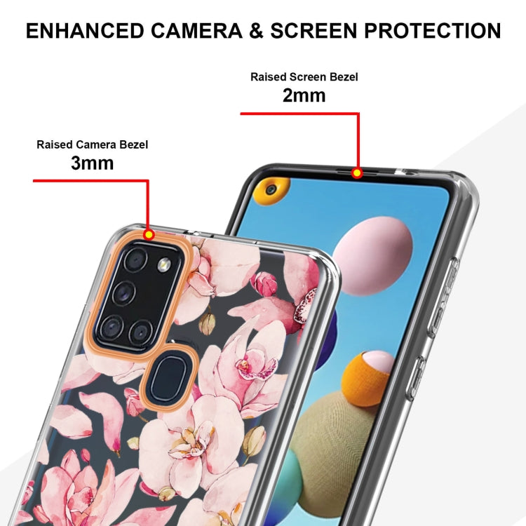 For Samsung Galaxy A21s Flowers and Plants Series IMD TPU Phone Case