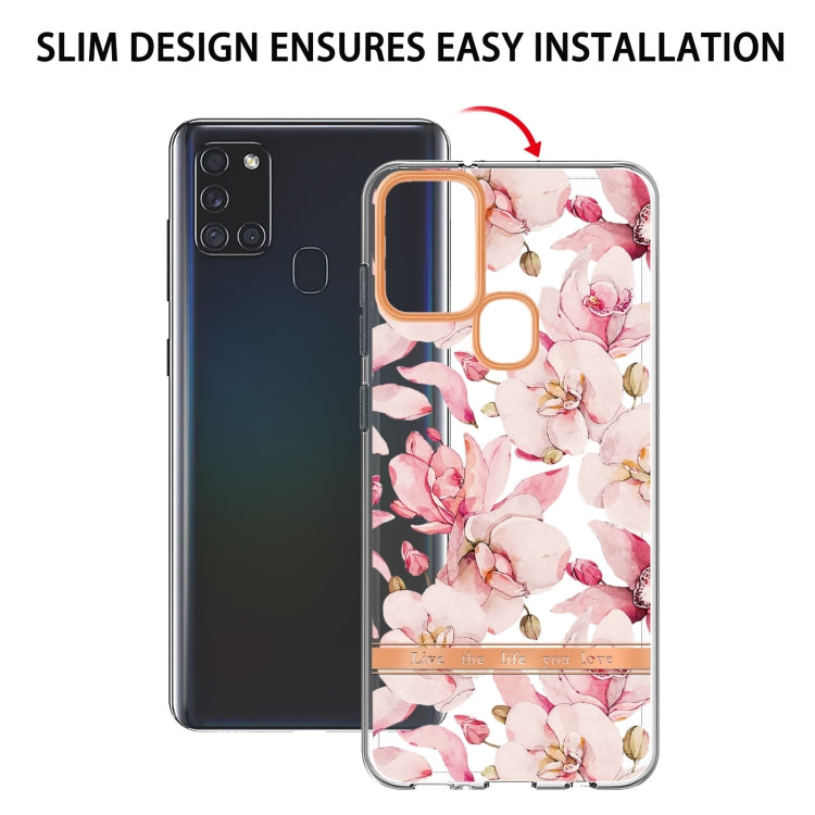 For Samsung Galaxy A21s Flowers and Plants Series IMD TPU Phone Case