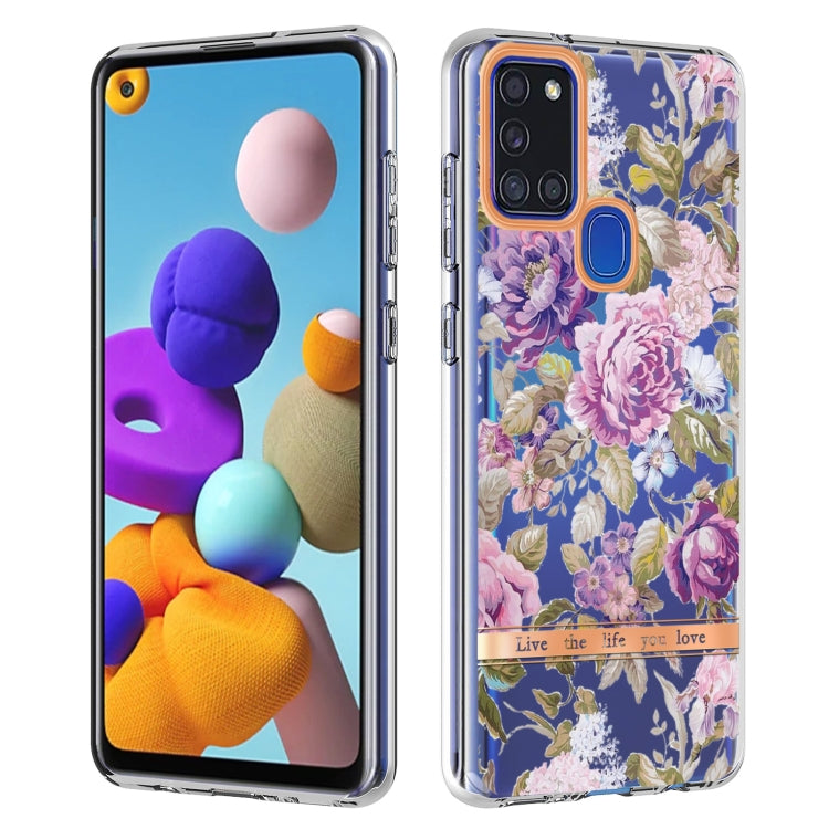 For Samsung Galaxy A21s Flowers and Plants Series IMD TPU Phone Case