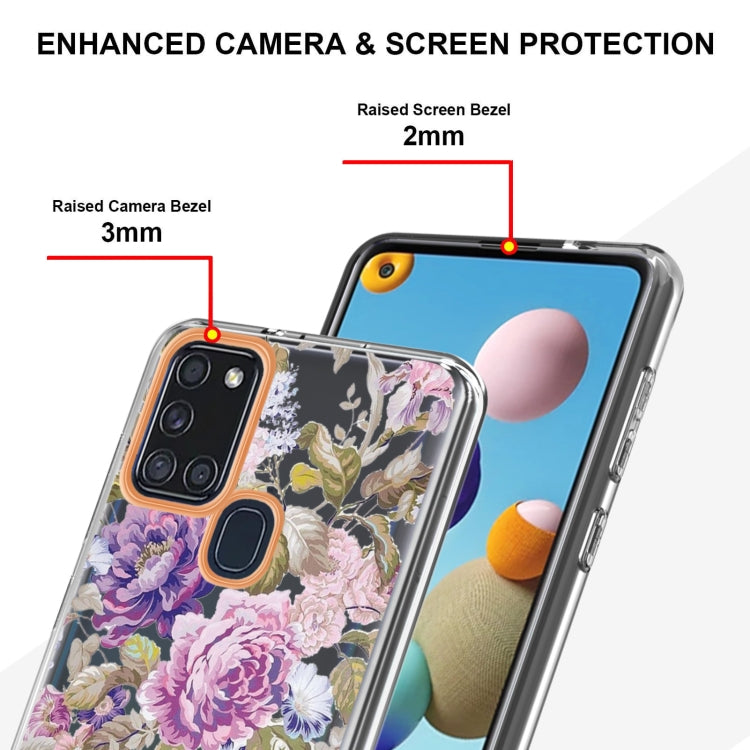 For Samsung Galaxy A21s Flowers and Plants Series IMD TPU Phone Case