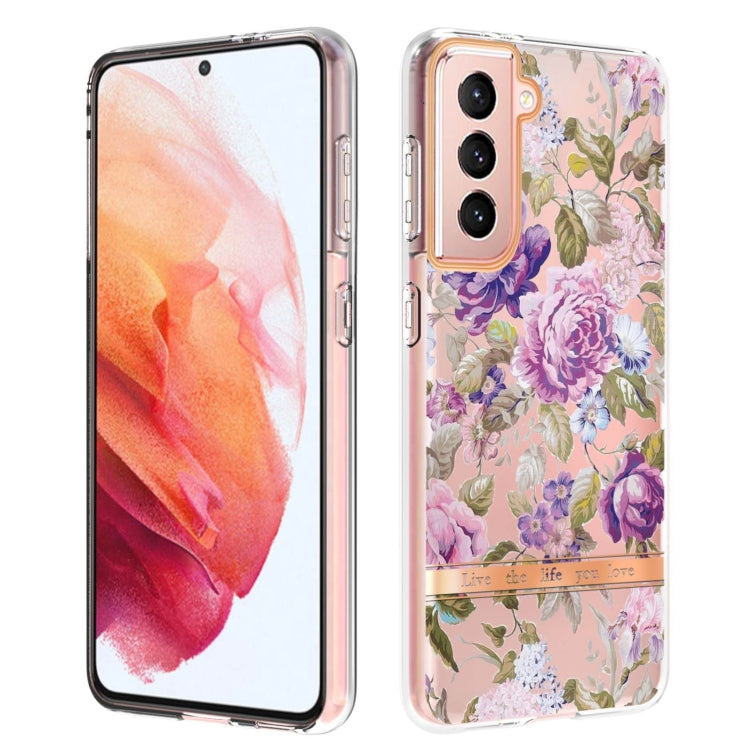 For Samsung Galaxy S21 5G Flowers and Plants Series IMD TPU Phone Case