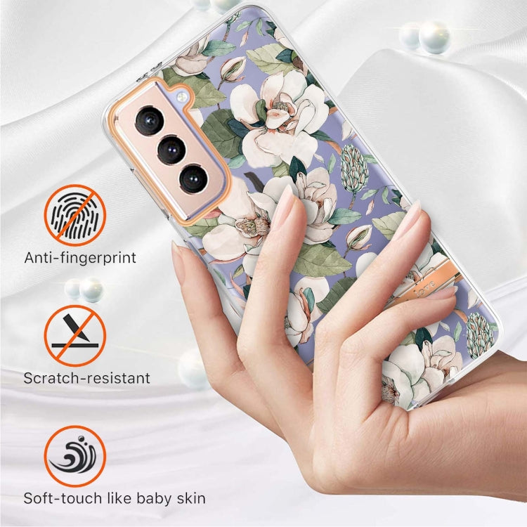 For Samsung Galaxy S21+ 5G Flowers and Plants Series IMD TPU Phone Case