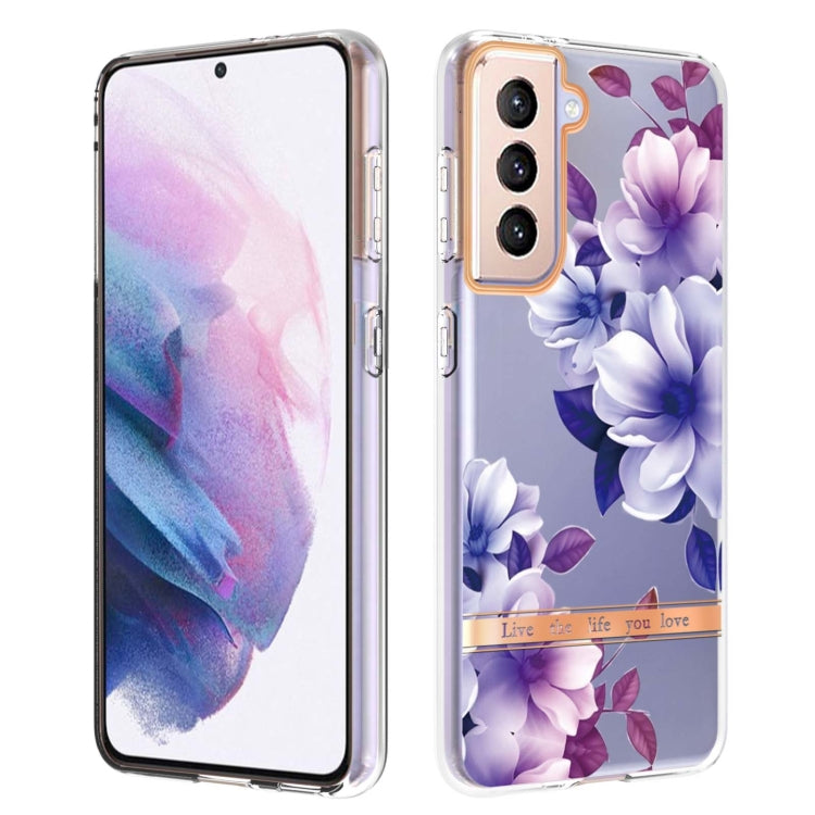 For Samsung Galaxy S21+ 5G Flowers and Plants Series IMD TPU Phone Case