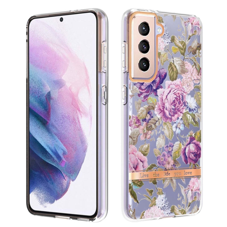 For Samsung Galaxy S21+ 5G Flowers and Plants Series IMD TPU Phone Case