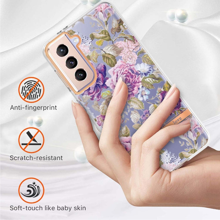 For Samsung Galaxy S21+ 5G Flowers and Plants Series IMD TPU Phone Case