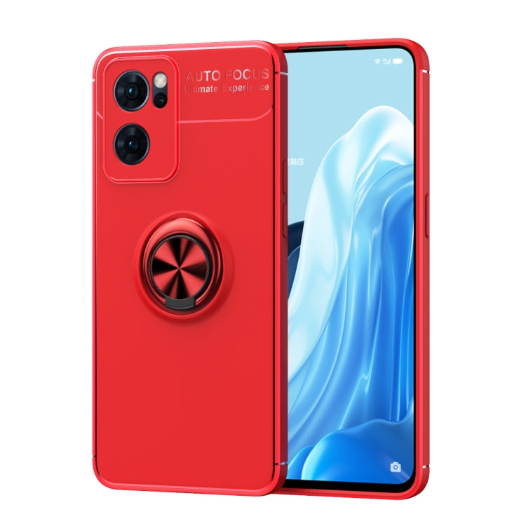 For OPPO Reno7 5G Metal Ring Holder 360 Degree Rotating TPU Phone Case