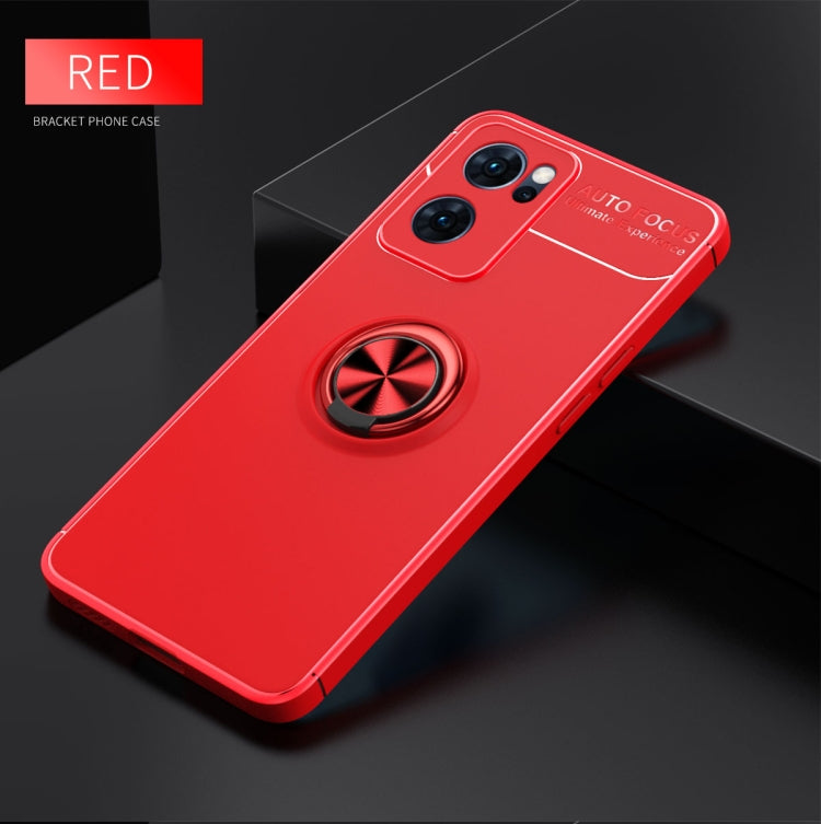 For OPPO Reno7 5G Metal Ring Holder 360 Degree Rotating TPU Phone Case