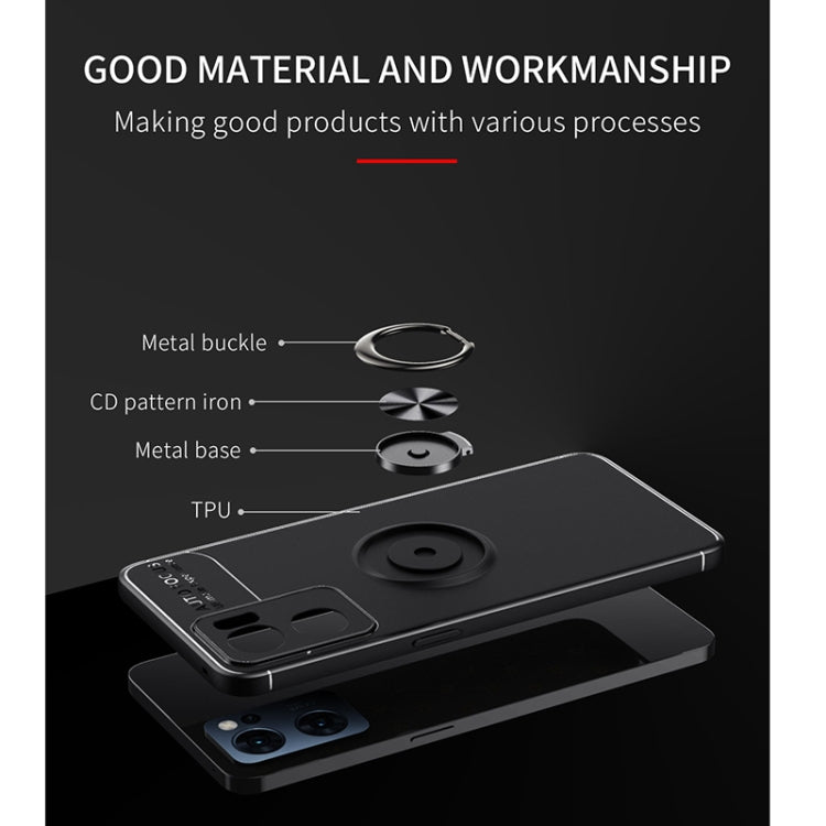 For OPPO Reno7 5G Metal Ring Holder 360 Degree Rotating TPU Phone Case