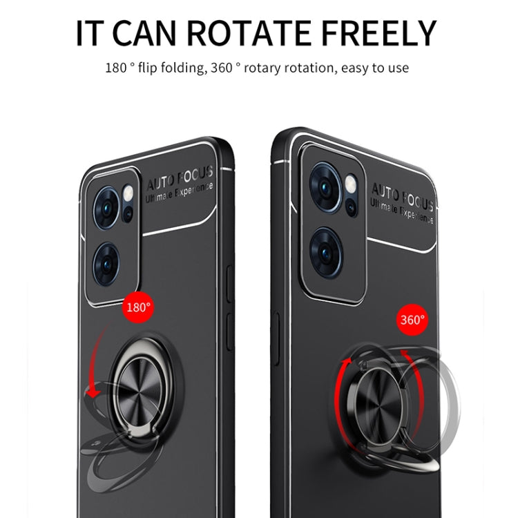 For OPPO Reno7 5G Metal Ring Holder 360 Degree Rotating TPU Phone Case