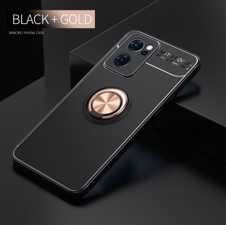 For OPPO Reno7 5G Metal Ring Holder 360 Degree Rotating TPU Phone Case