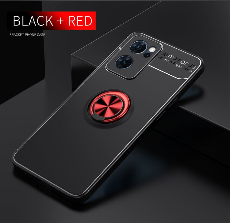 For OPPO Reno7 5G Metal Ring Holder 360 Degree Rotating TPU Phone Case