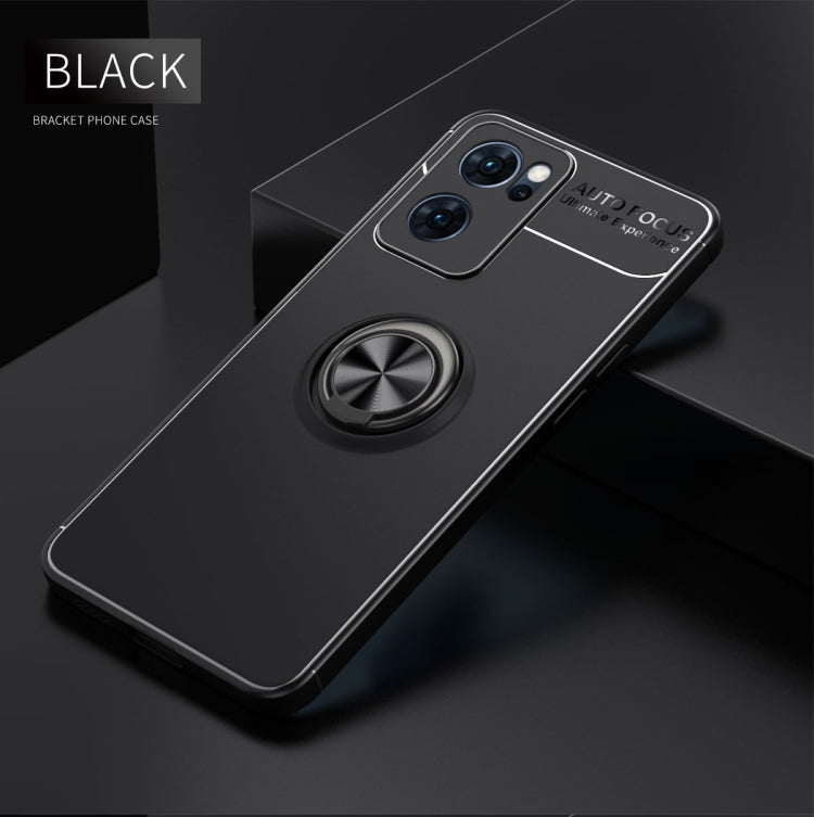 For OPPO Reno7 5G Metal Ring Holder 360 Degree Rotating TPU Phone Case