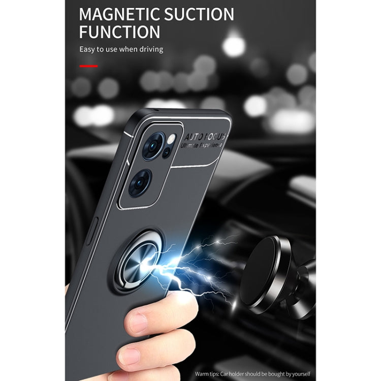 For OPPO Reno7 5G Metal Ring Holder 360 Degree Rotating TPU Phone Case