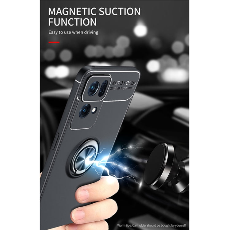 For OPPO Reno7 Pro 5G Metal Ring Holder 360 Degree Rotating TPU Phone Case