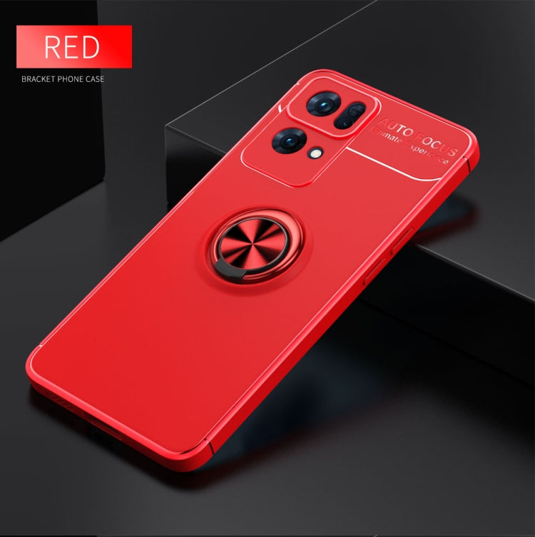 For OPPO Reno7 Pro 5G Metal Ring Holder 360 Degree Rotating TPU Phone Case