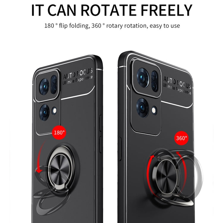 For OPPO Reno7 Pro 5G Metal Ring Holder 360 Degree Rotating TPU Phone Case