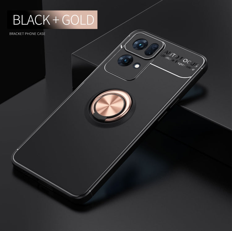For OPPO Reno7 Pro 5G Metal Ring Holder 360 Degree Rotating TPU Phone Case