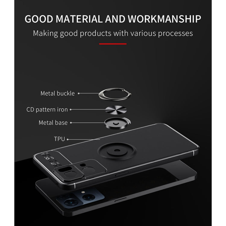 For OPPO Reno7 Pro 5G Metal Ring Holder 360 Degree Rotating TPU Phone Case